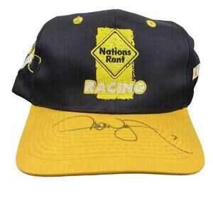 Vintage #7 David Green AUTOGRAPH Nascar Hat Nations Rent Racing Snapback Cap